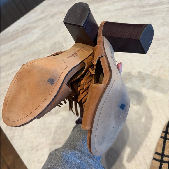 Sam Edelman Elaine Fringe Leather Heels Size 9 Boho Western Sandals - Picture 6 of 6